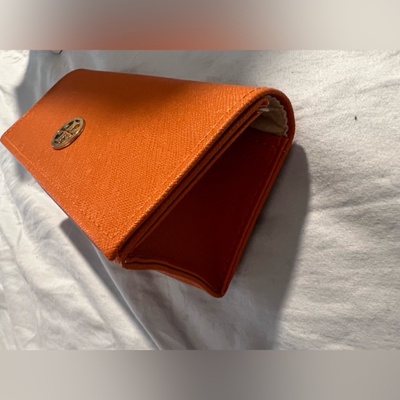 Tory Burch sunglasses glasses Case orange with gold hardware - Picture 2 of 7